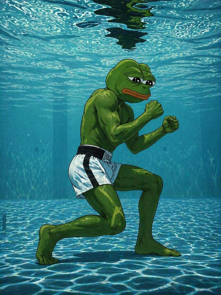 Training underwater in boxing stance